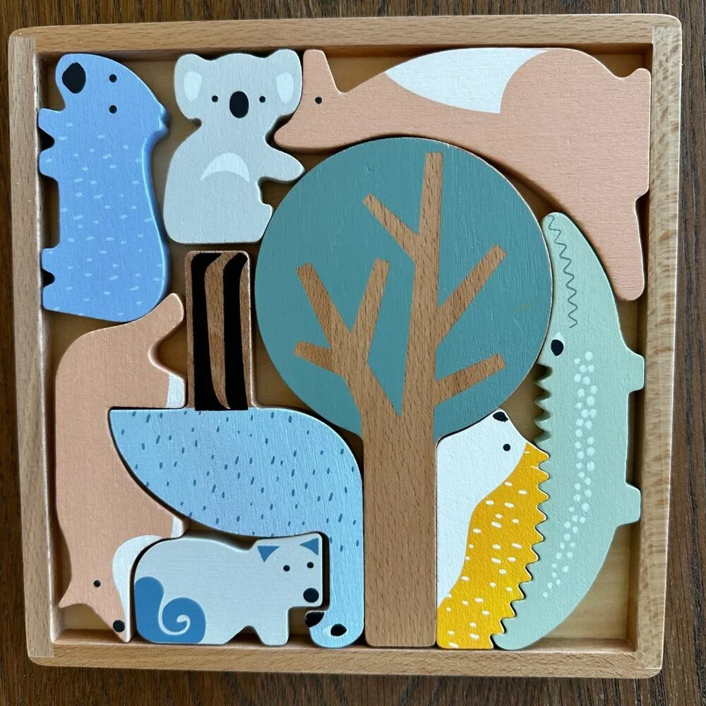 Australian Animal Wooden Puzzle Koala Kangaroo